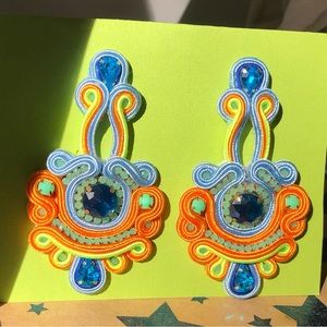 Abstract artsy fun 4” earrings